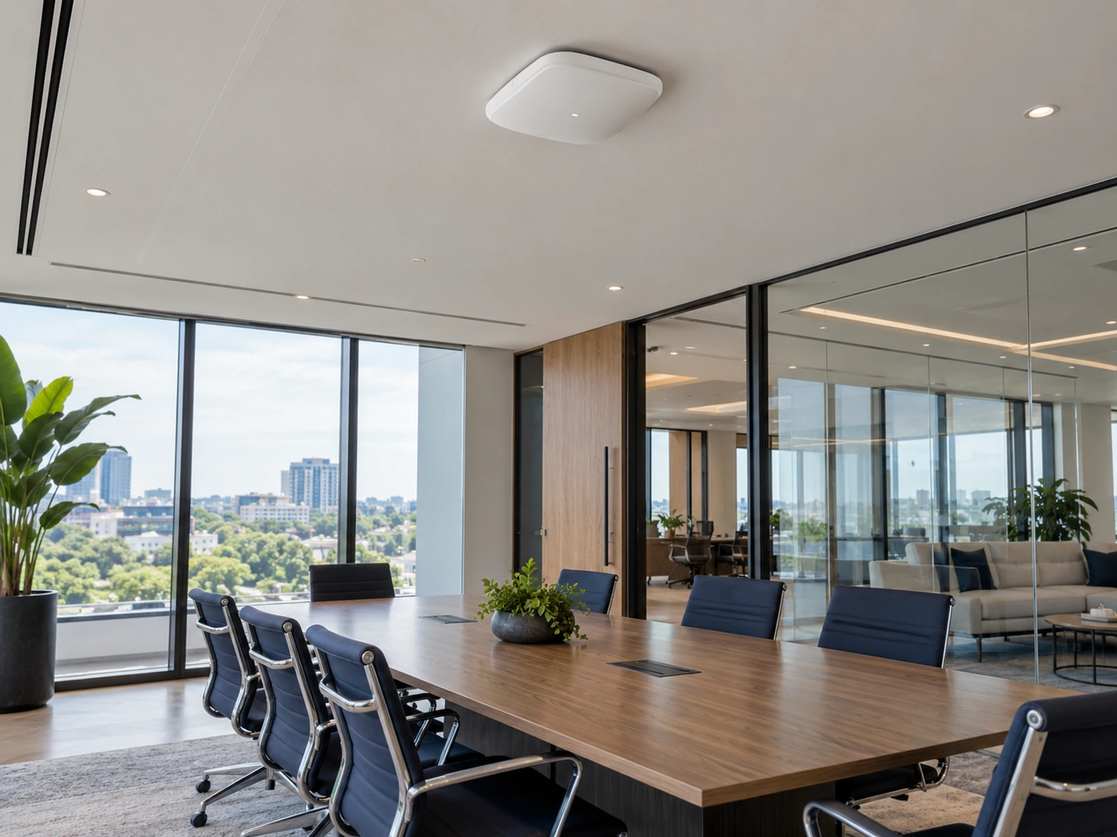 Ceiling mounted wireless access point in an office